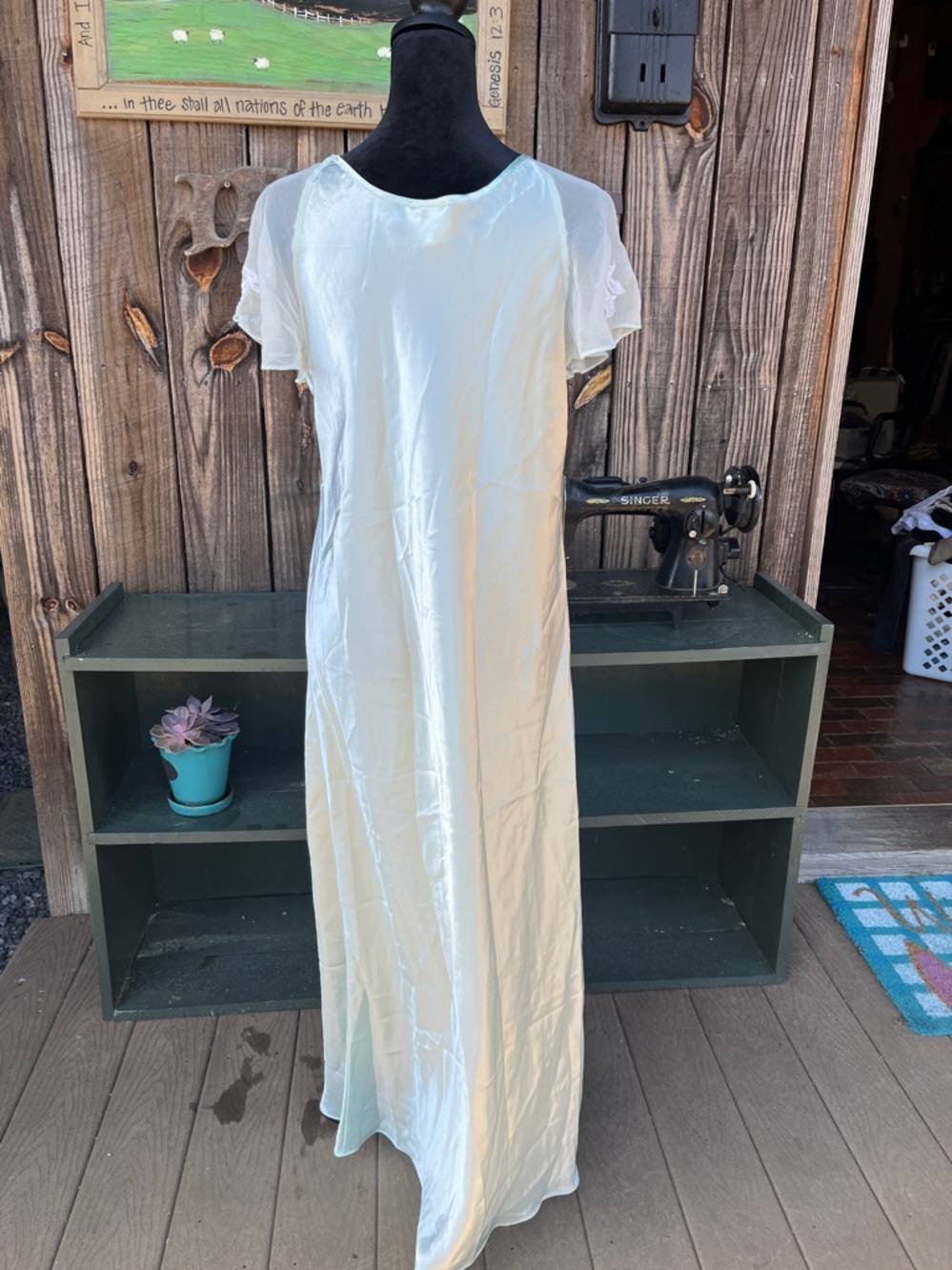 WOMEN MEDIUM lingerie Vintage Eve Stillman mint green 2038 - Picture 3 of 5